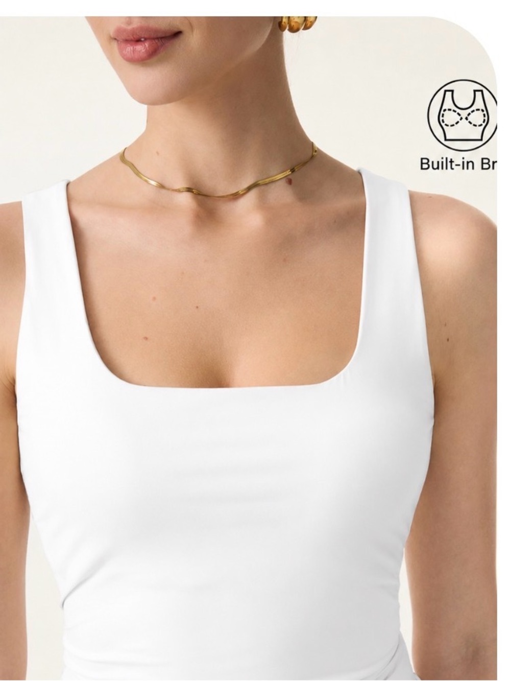 OGL White Square-Neck Tank Top